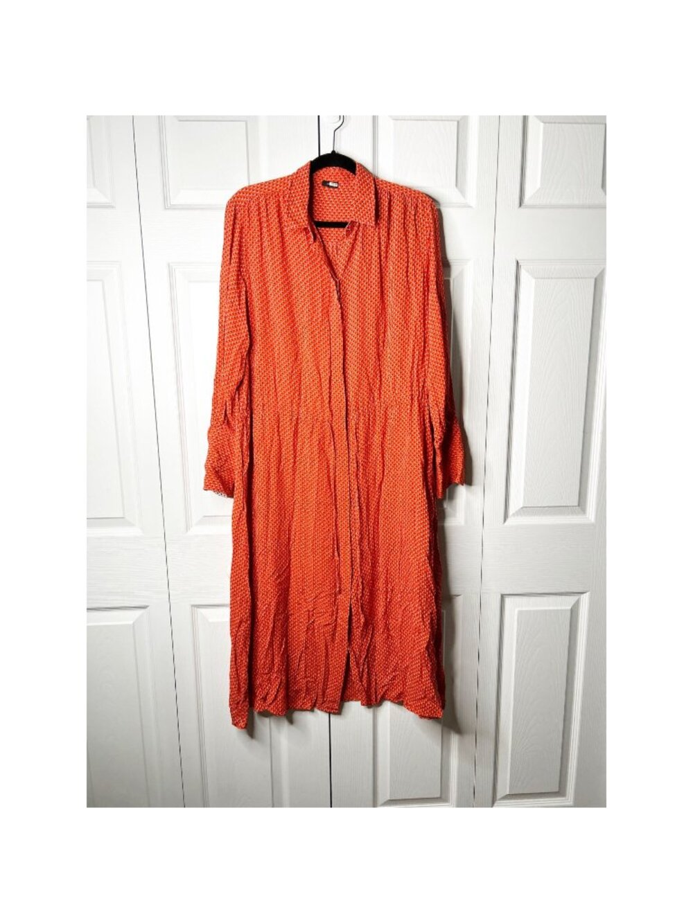 Joseph Evie Orange Micro Floral Printed 100% Silk Midi Dress Women's Size FR 42